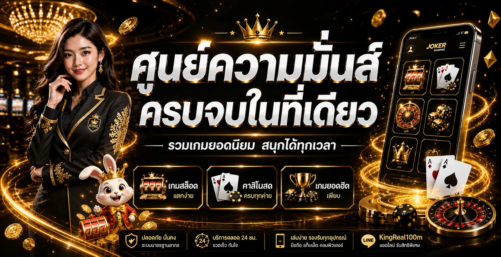 ภาพรวมศูนย์ความบันเทิงและเกมบน KingReal100m